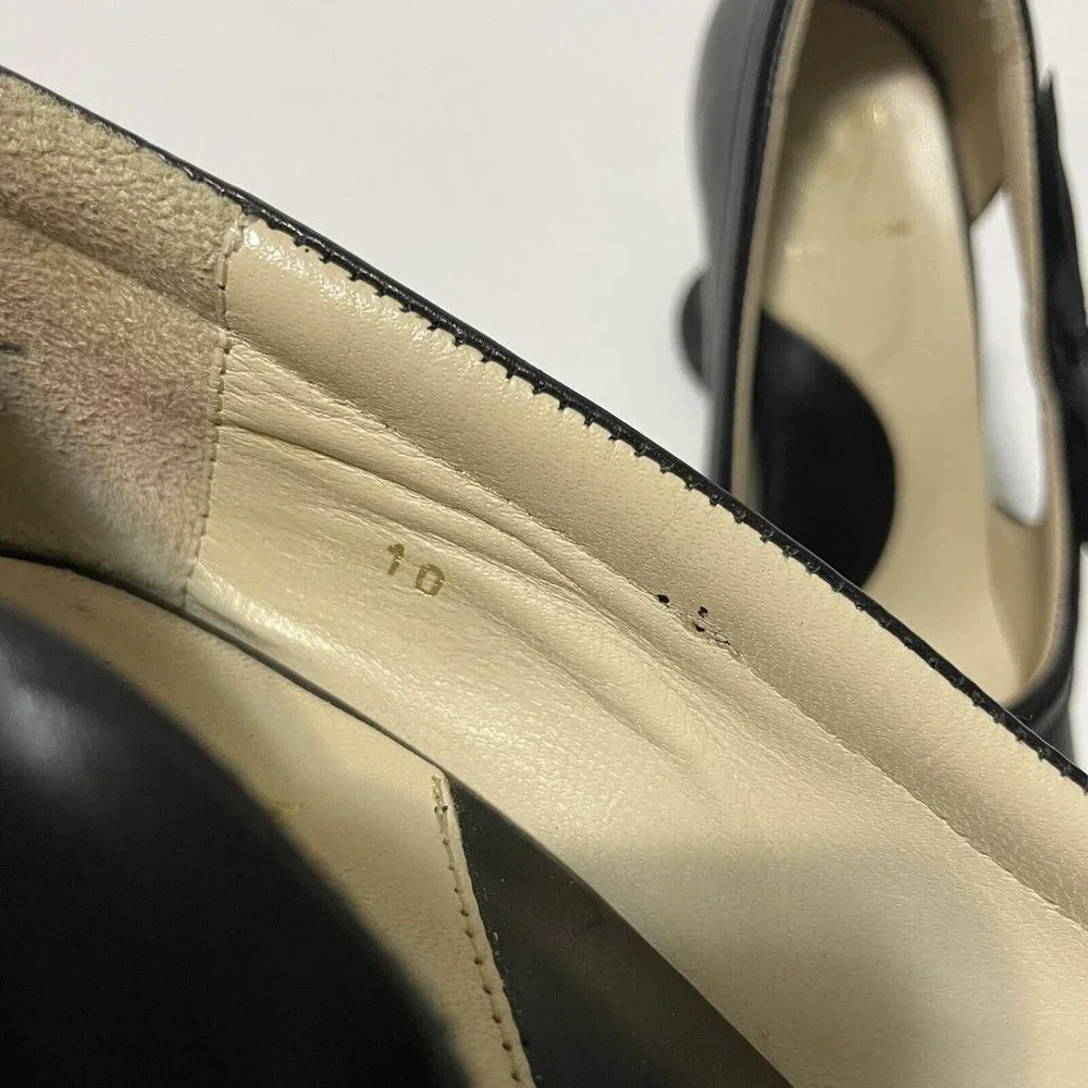 John Fluevog Mini Bebe Open-Toe Pumps Black Chunky Women’s Shoes Sz 10 - Picture 6 of 16